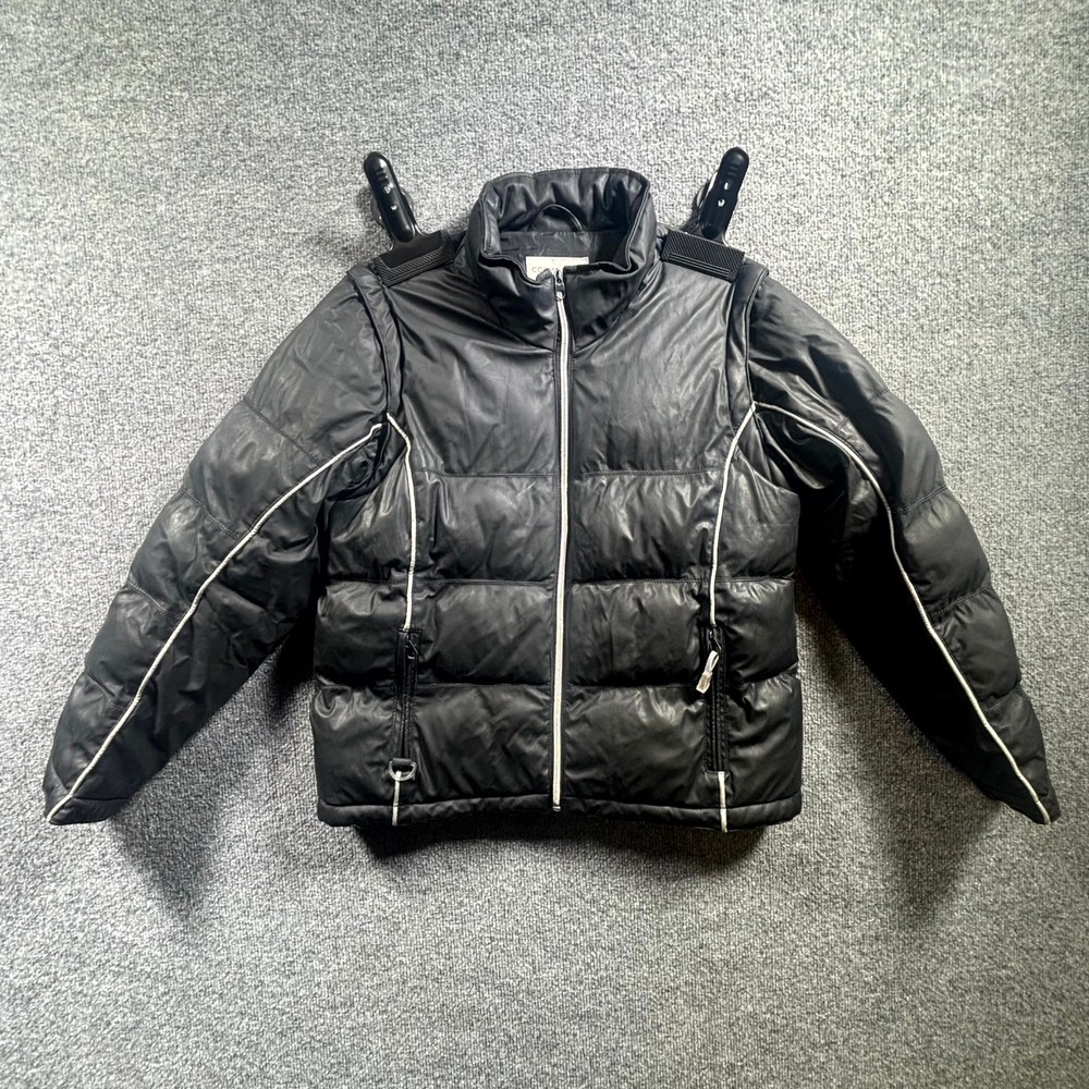 Copper Key Puffer Jacket Girl's L (14) Black Down Softshell Mock Neck Full Zip